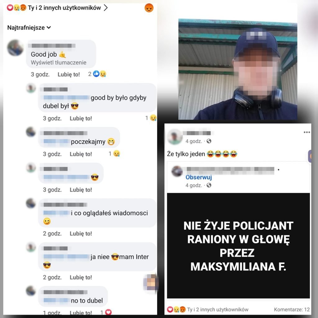 policja hejt po zabojstwie