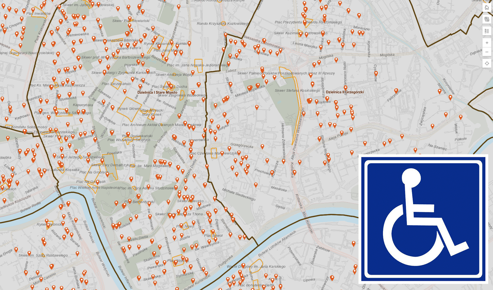 Kraków. Powstała internetowa mapa miejsc parkingowych dla osób z niepełnosprawnościami