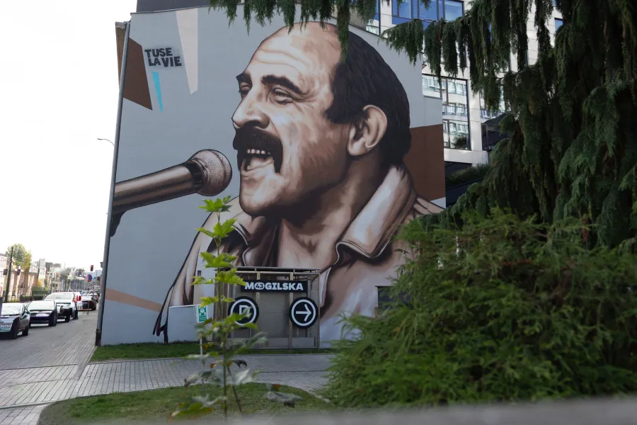 Kraków. Mural z wizerunkiem Andrzeja Zauchy odsłonięty przy ulicy Mogilskiej